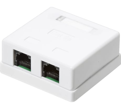Компьютерная розетка TWIST на 2 порта RJ-45 8p8c, cat. 5e, на плате, J-8P8C-C5E-2P-TWCS
