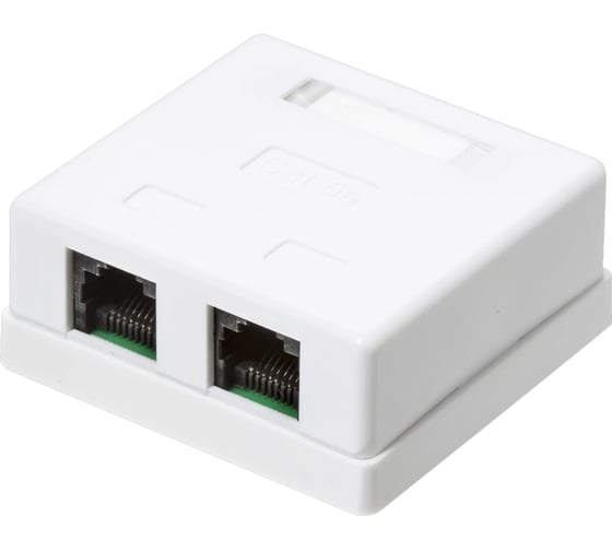 Компьютерная розетка TWIST на 2 порта RJ-45 8p8c, cat. 5e, на плате, J-8P8C-C5E-2P-TWCS