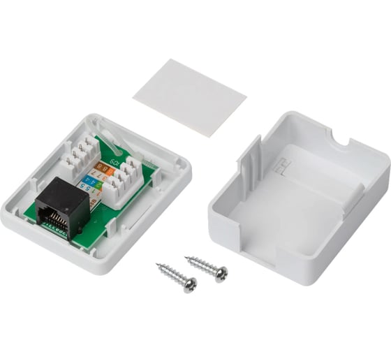 Компьютерная розетка TWIST на 1 порт RJ-45 8p8c, cat. 5e, на плате, J-8P8C-C5E-1P-TWCS