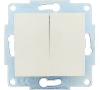 Выключатель двойной Lezard ASTI жемчужно-белый перламутр, механизм 7081-3088-101