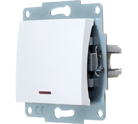 Выключатель с подсветкой Lezard ASTI белый, механизм 7081-0288-111