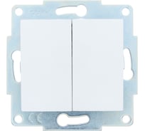 Выключатель двойной Lezard ASTI белый, механизм 7081-0288-101