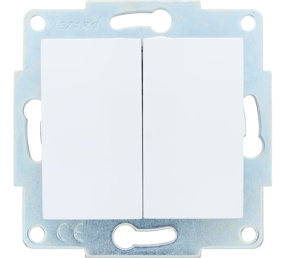 Выключатель двойной Lezard ASTI белый, механизм 7081-0288-101