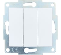 Выключатель тройной Lezard ASTI белый, механизм 7081-0288-109