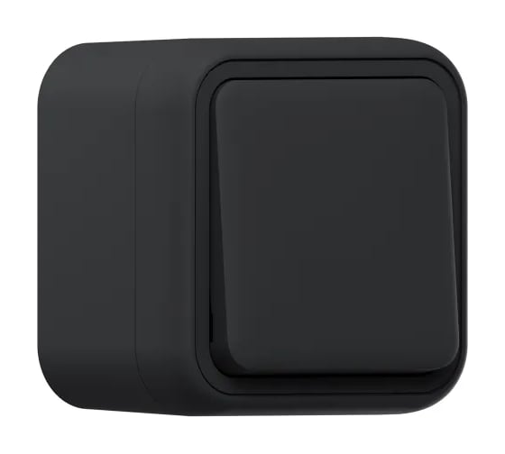 Выключатель одноклавишный проходной EKF Бронто ОП, автоматические клеммы, антрацит BT1-SWA-11