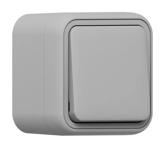 Выключатель одноклавишный проходной EKF Бронто ОП, автоматические клеммы, серый BT1-SWG-11