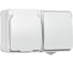 Блок розетка выключатель Smartbuy IP54, белый, Сатурн SBE-04g-16-SWS 1