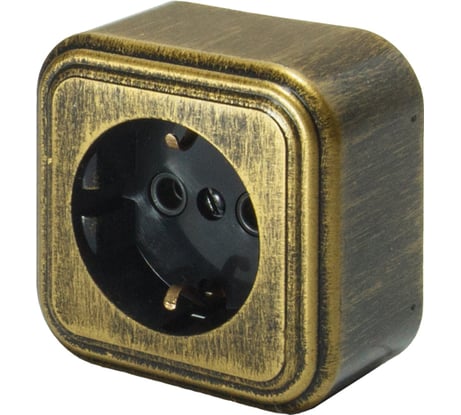 1-местная розетка SVET RA 16-133-Черная Бронза открытой установки с заземлением EV0311-0033
