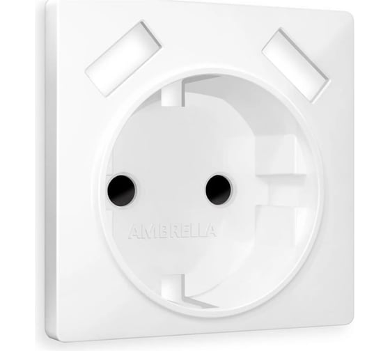 Лицевая панель Ambrella Volt для электрической розетки, с заземлением, со шторками 2USB A+A ALFA AP1290