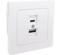 Розетка Type-C+USB Bylectrica 3А серия АСТРУМ, белый РП5-5562