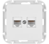 Механизм компьютерной розетки 2-местной Bylectrica кат 5е, СУ серия АСТРУМ, белый РК216-6512