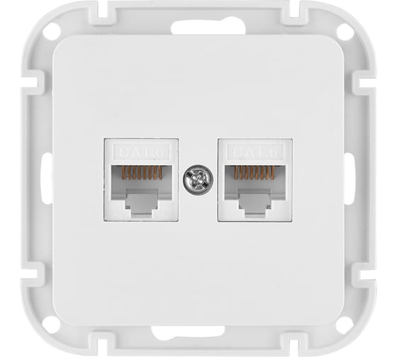 Механизм компьютерной розетки 2-местной Bylectrica кат 5е, СУ серия АСТРУМ, белый РК216-6512