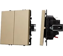 Механизм выключателя двухклавишный перекрёстный Arlight SWT-NOBE-MKX2-SFPL-GD золотой, 1шт 061792