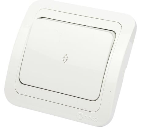 1-клавишный проходной выключатель Makel СП Mimoza 10А, IP20, белый/белый 12005