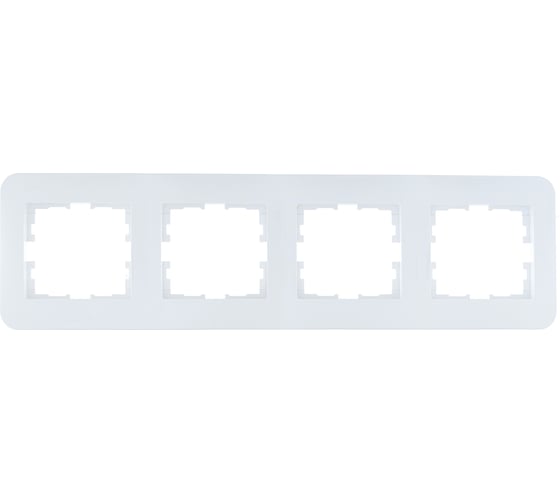 Рамка Lezard ASTI 4-ая горизонтальная, без вставки, белая 7081-0200-149