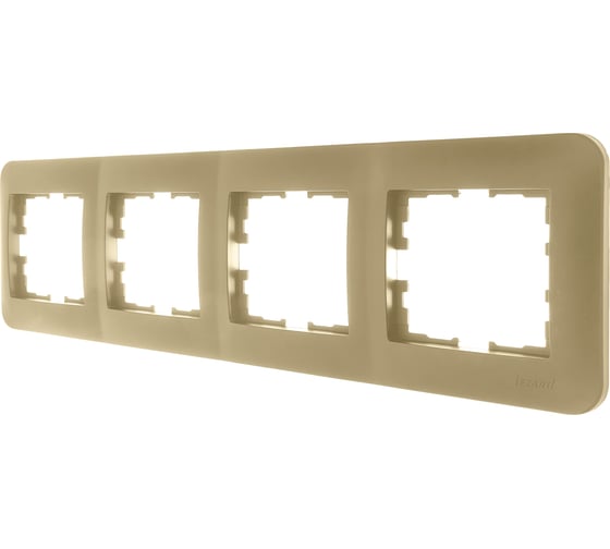 Рамка Lezard ASTI 4-ая горизонтальная, без вставки, золото 7081-3600-149