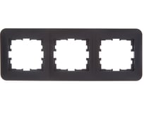 Рамка Lezard ASTI 3-ая горизонтальная, без вставки, чёрный бархат 7081-4200-148