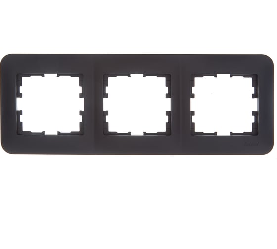 Рамка Lezard ASTI 3-ая горизонтальная, без вставки, чёрный бархат 7081-4200-148