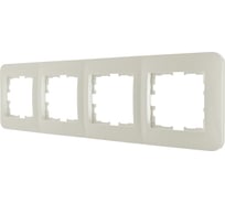 Рамка Lezard ASTI 4-ая горизонтальная, без вставки, жемчужно-белый перламутр 7081-3000-149