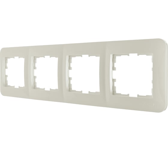 Рамка Lezard ASTI 4-ая горизонтальная, без вставки, жемчужно-белый перламутр 7081-3000-149