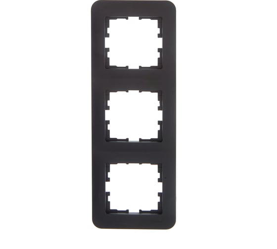 Рамка Lezard ASTI 3-ая вертикальная, без вставки, чёрный бархат 7081-4200-153