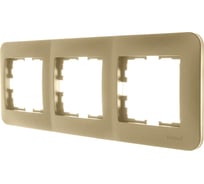 Рамка Lezard ASTI 3-ая горизонтальная, без вставки, золото 7081-3600-148