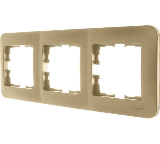 Рамка Lezard ASTI 3-ая горизонтальная, без вставки, золото 7081-3600-148