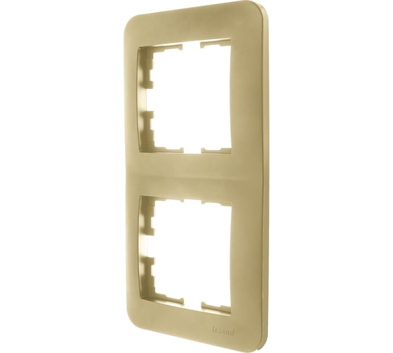 Рамка Lezard ASTI 2-ая вертикальная, без вставки, золото 7081-3600-152