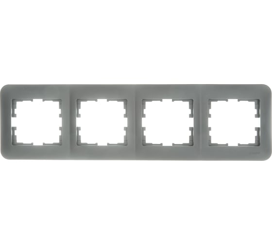 Рамка Lezard ASTI 4-ая горизонтальная, без вставки, платина 7081-3500-149