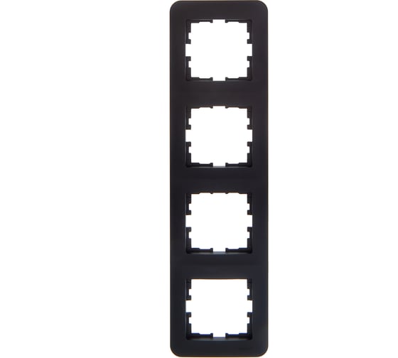 Рамка Lezard ASTI 4-ая вертикальная, без вставки, чёрный бархат 7081-4200-154