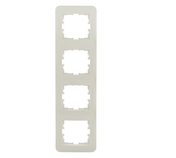 Рамка Lezard ASTI 4-ая вертикальная, без вставки, крем 7081-0300-154