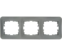 Рамка Lezard ASTI 3-ая горизонтальная, без вставки, платина 7081-3500-148