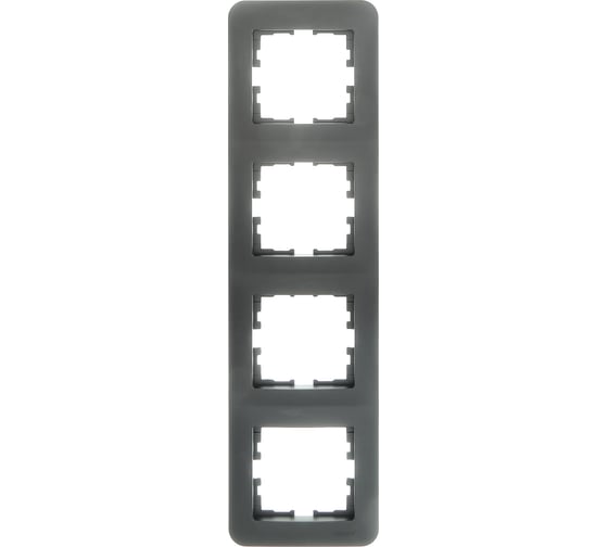 Рамка Lezard ASTI 4-ая вертикальная, без вставки, платина 7081-3500-154