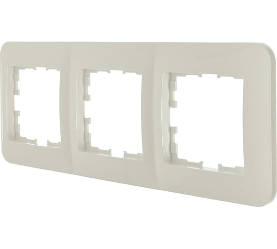 Рамка Lezard ASTI 3-ая горизонтальная, без вставки, жемчужно-белый перламутр 7081-3000-148