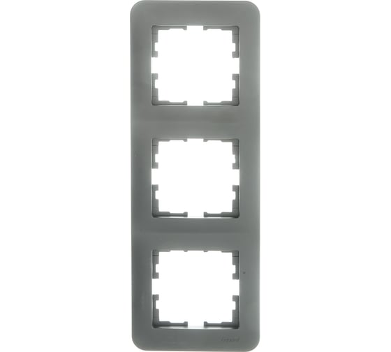 Рамка Lezard ASTI 3-ая вертикальная, без вставки, платина 7081-3500-153