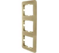Рамка Lezard ASTI 3-ая вертикальная, без вставки, золото 7081-3600-153