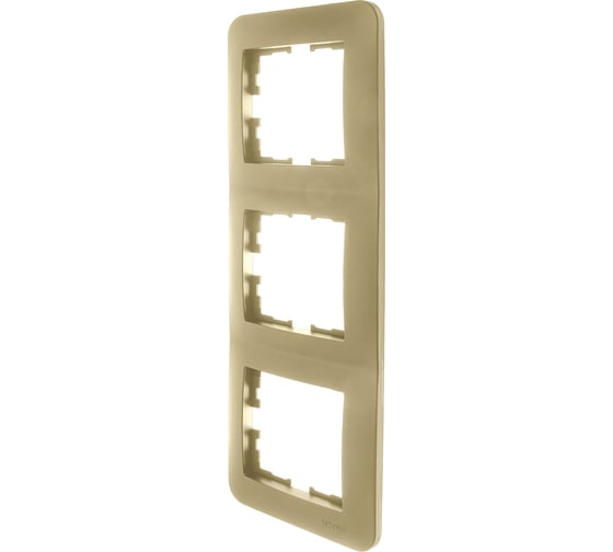 Рамка Lezard ASTI 3-ая вертикальная, без вставки, золото 7081-3600-153