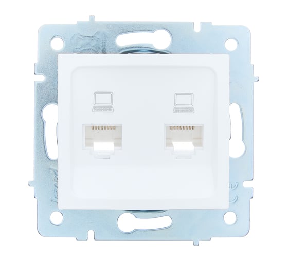 Механизм розетки компьютерной двойной Lezard ASTI белая 7081-0288-141