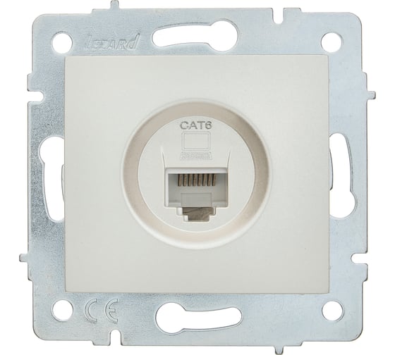 Механизм розетки компьютерной Lezard ASTI жемчужно-белый перламутр Сat 6 7081-3088-140