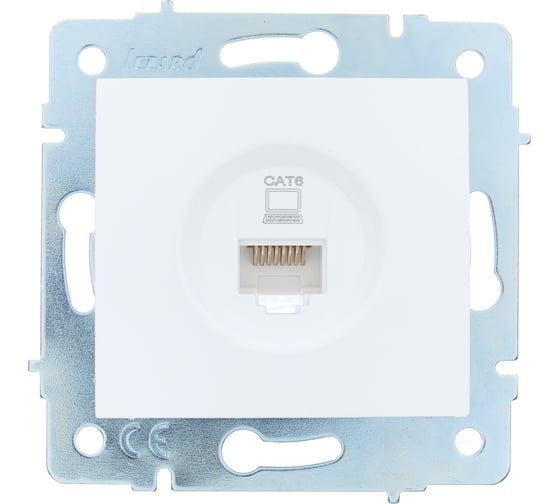 Механизм розетки компьютерной Lezard ASTI белая механизм Сat 6 7081-0288-140