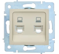 Механизм розетки компьютерной двойной Lezard ASTI крем 7081-0388-141