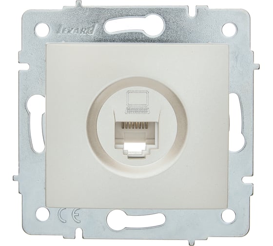 Механизм розетки компьютерной Lezard ASTI жемчужно-белый перламутр 7081-3088-139