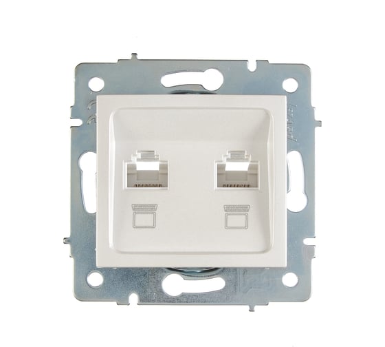 Механизм розетки компьютерной двойной Lezard ASTI жемчужно-белый перламутр 7081-3088-141