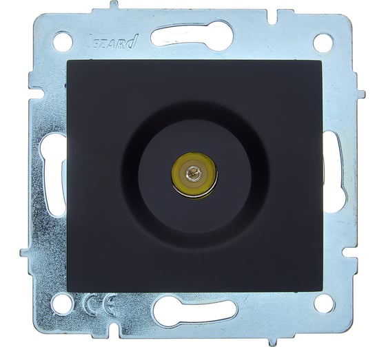 Розетка ТВ оконечная Lezard ASTI чёрный бархат механизм 7081-4288-130