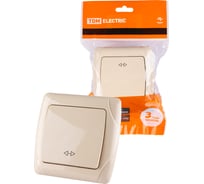 Перекрестный выключатель 1-клавишный TDM ELECTRIC 10А слоновая кость Онега SQ1805-0063