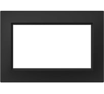 Рамка для двойной розетки с заземлением ELBI Vega черный матовый, 12 шт 510-014800-907