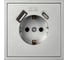 Розетка 1-местная с заземлением Smartbuy USB+Type-C 16А серебро Капелла SBE-09s-16-S1-USB 1