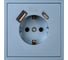 Розетка 1-местная с заземлением Smartbuy USB+Type-C 16А арктическая Капелла SBE-09bl-16-S1-USB 1