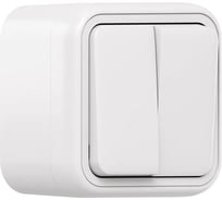 Выключатель двухклавишный EKF Бронто ОП, автоматические клеммы, белый BT1-SWW-20