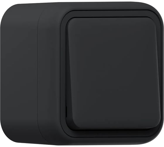 Выключатель одноклавишный кнопочный EKF Бронто ОП, автоматические клеммы, антрацит BT1-SWA-13